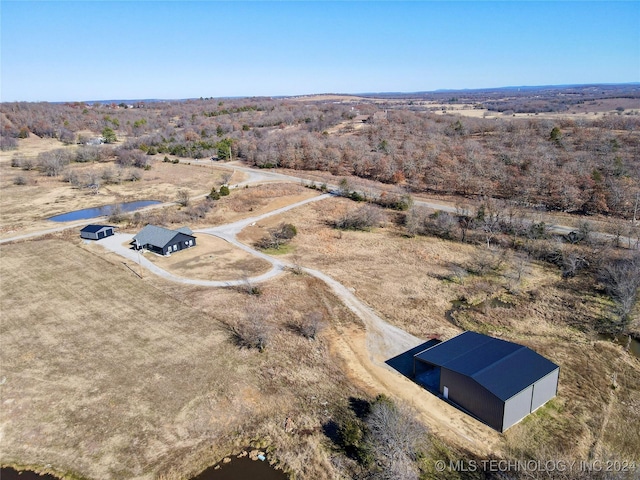 drone / aerial view with a rural view