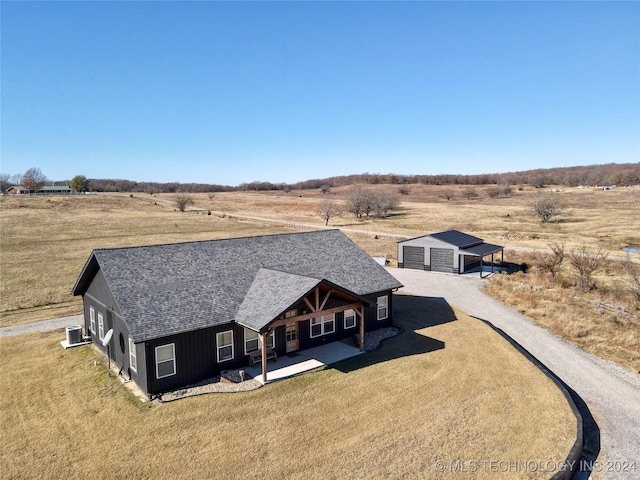 bird's eye view with a rural view