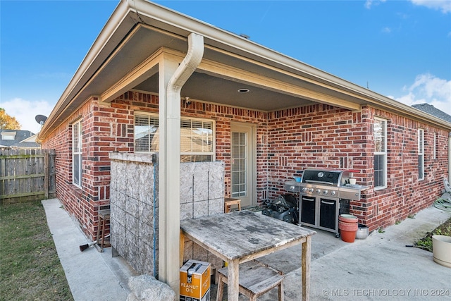 view of patio / terrace with a grill