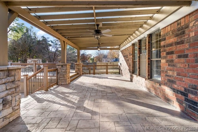 view of patio / terrace with ceiling fan