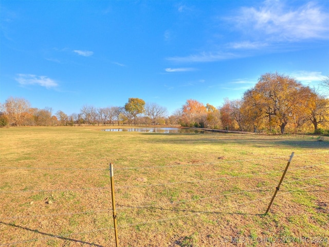 view of yard with a rural view