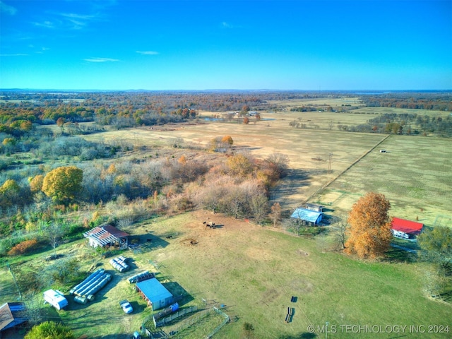 bird's eye view featuring a rural view