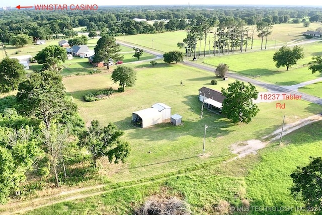 bird's eye view featuring a rural view