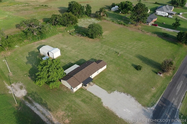 aerial view with a rural view