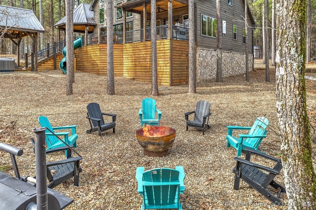 view of playground featuring central AC unit