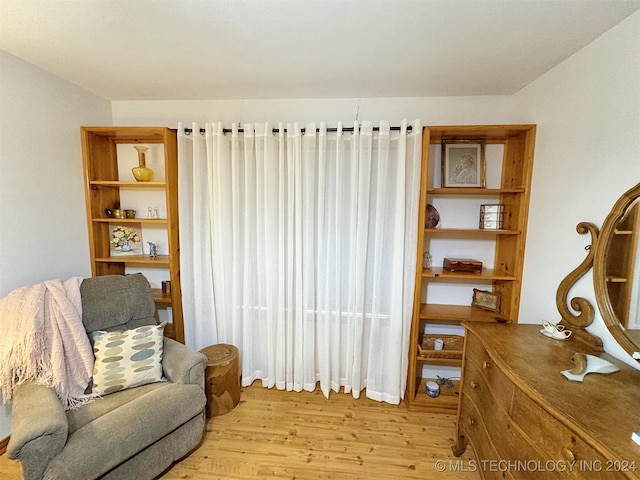 living area featuring light hardwood / wood-style flooring