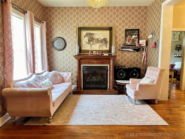 sitting room featuring wood-type flooring