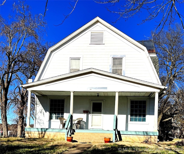 view of front of house with covered porch