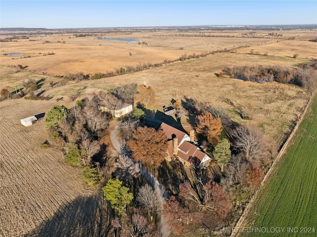 aerial view with a rural view