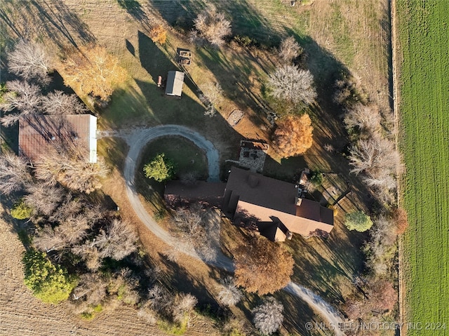 drone / aerial view featuring a rural view