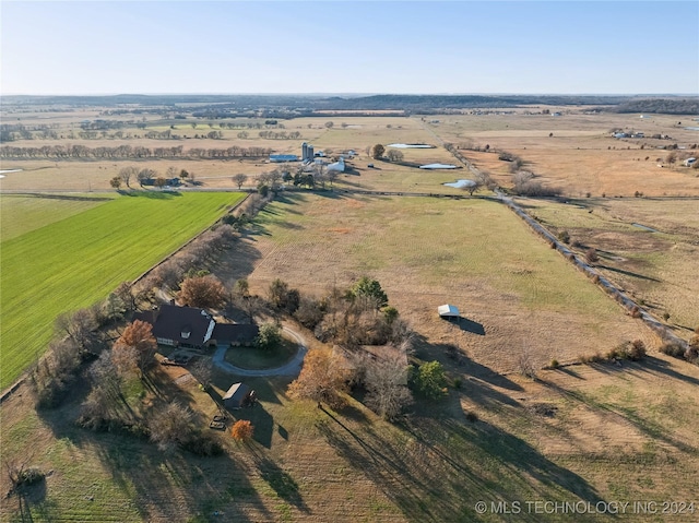 drone / aerial view featuring a rural view