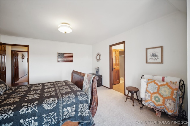 7133 S 425th Rd, Inola, OK 74036 - bedroom featuring carpet floors and ornamental molding