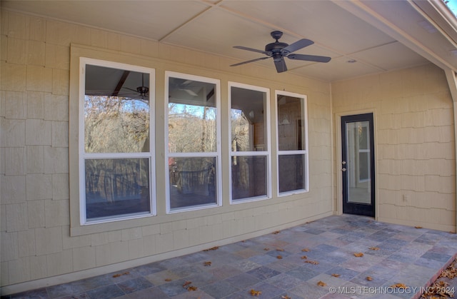 view of patio / terrace with ceiling fan