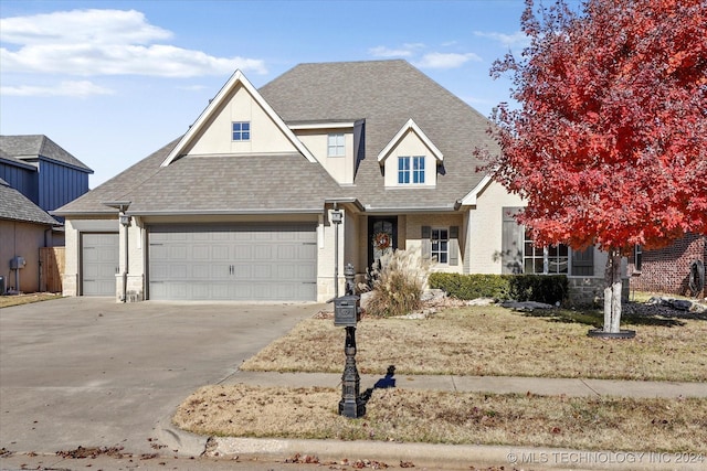 view of front of home with a garage