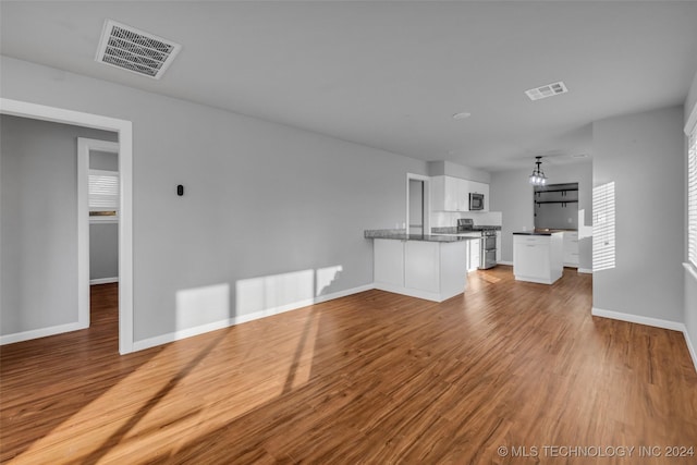 unfurnished living room with hardwood / wood-style floors