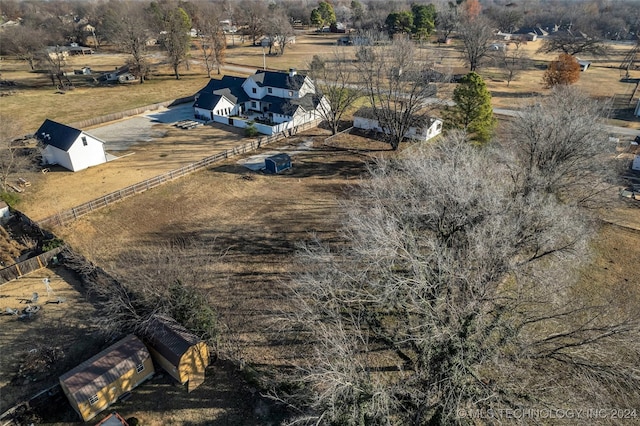 drone / aerial view with a rural view