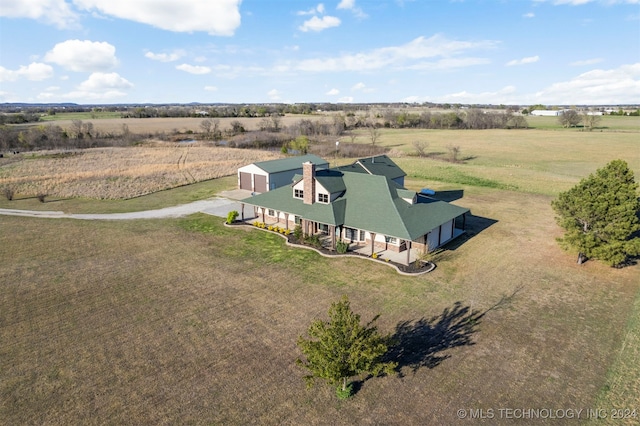 bird's eye view featuring a rural view