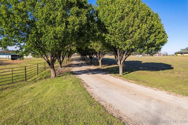 view of road featuring a rural view