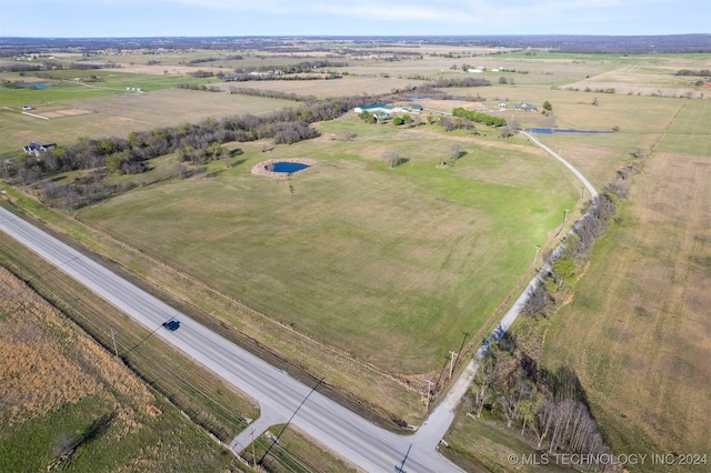 drone / aerial view featuring a rural view