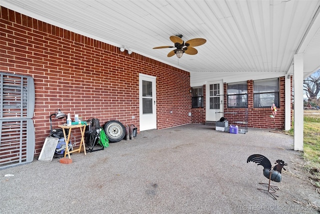 view of patio / terrace with ceiling fan