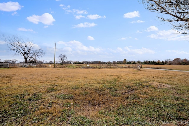 view of yard with a rural view