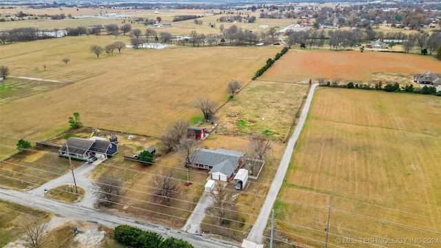 aerial view with a rural view