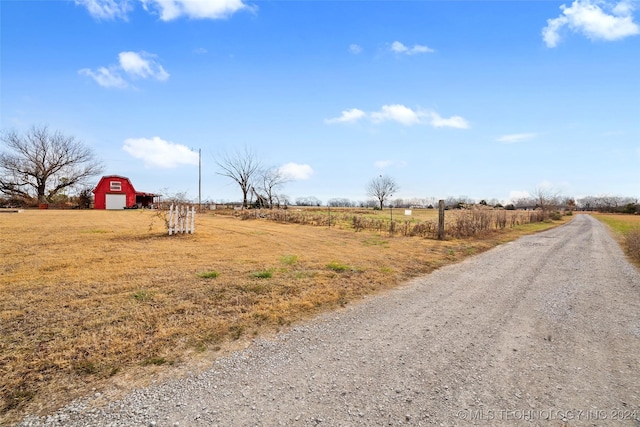 view of street featuring a rural view