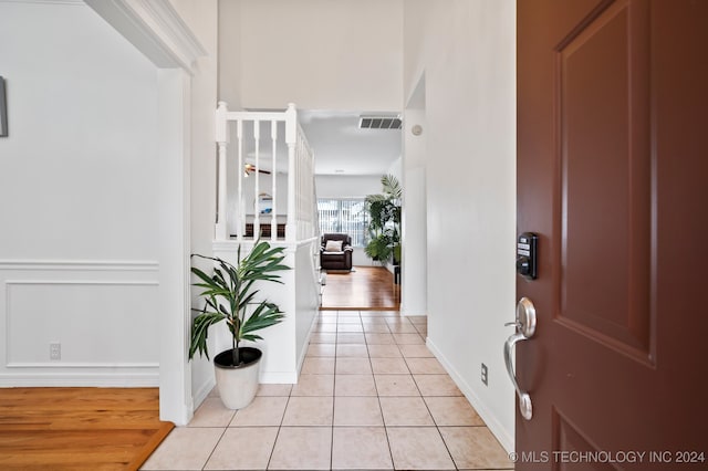 entrance foyer featuring light hardwood / wood-style flooring