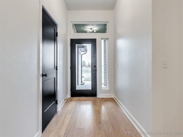 foyer featuring light wood-type flooring