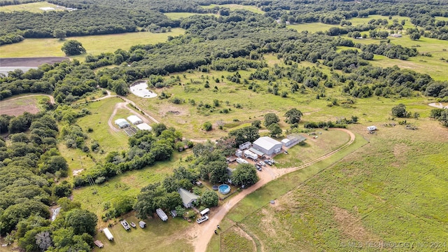 aerial view featuring a rural view