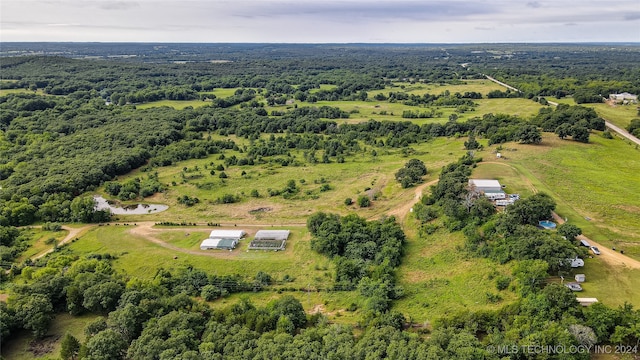 bird's eye view with a rural view