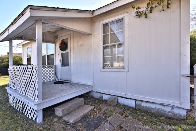 view of exterior entry