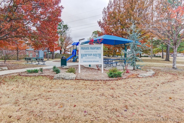 view of property's community with a playground