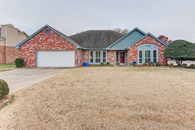 front facade with a garage