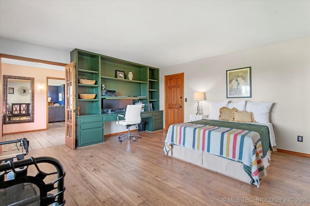 bedroom featuring light hardwood / wood-style flooring