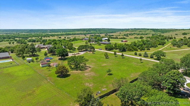 bird's eye view featuring a rural view