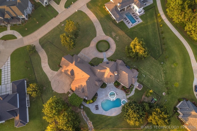 3520 W 77th St S, Tulsa, OK 74132 - aerial overview of property's location with a pool