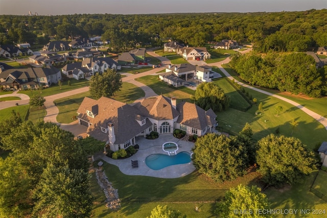 3520 W 77th St S, Tulsa, OK 74132 - aerial overview of property's location featuring a pool and nearby suburban area