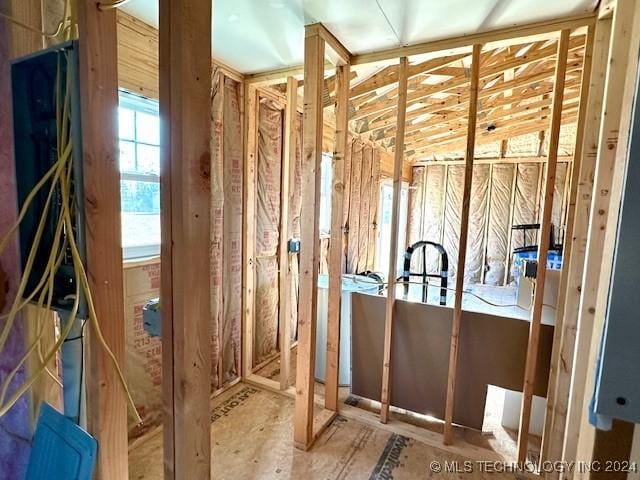 miscellaneous room featuring vaulted ceiling