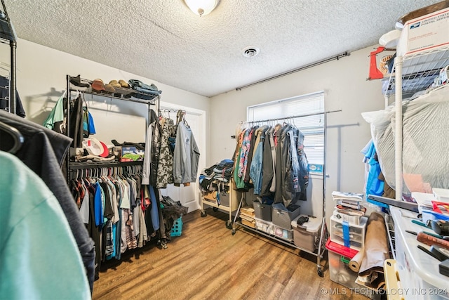 spacious closet with hardwood / wood-style floors