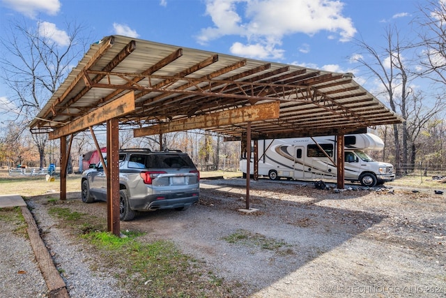 view of car parking with a carport