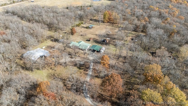 aerial view with a rural view