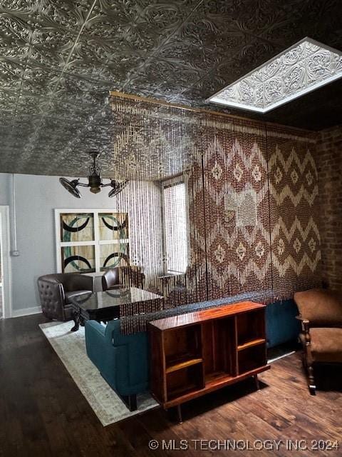 living room with hardwood / wood-style floors