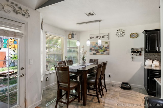 view of dining space