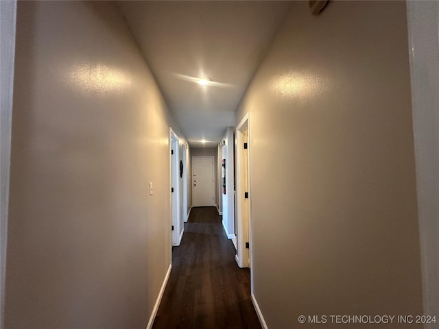 hall featuring dark hardwood / wood-style flooring