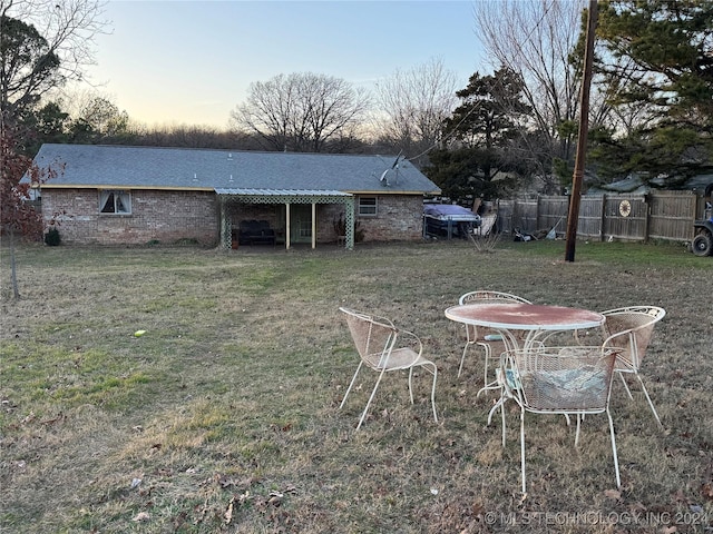 view of yard with fence