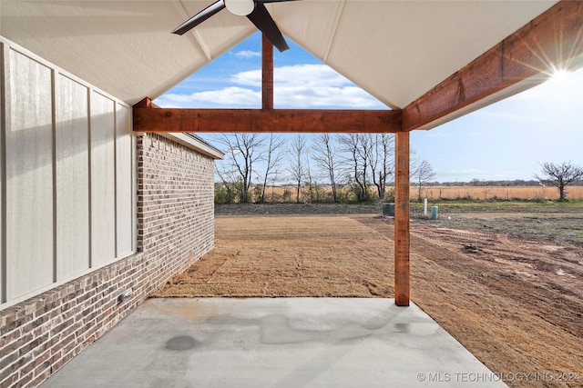 view of patio with a rural view