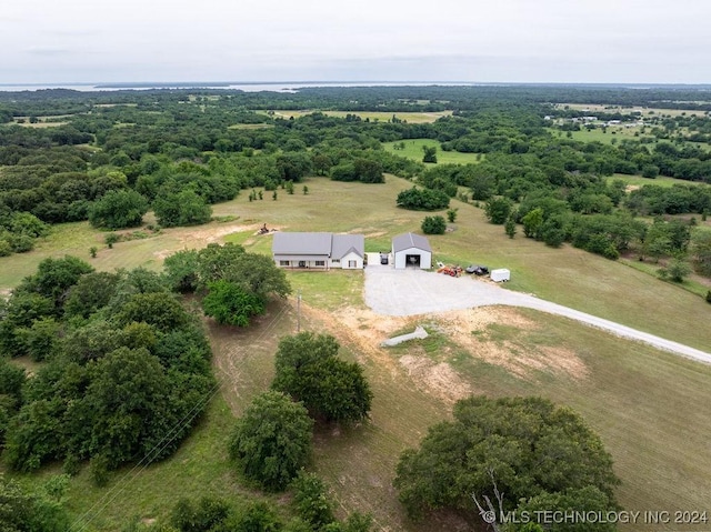 drone / aerial view with a rural view