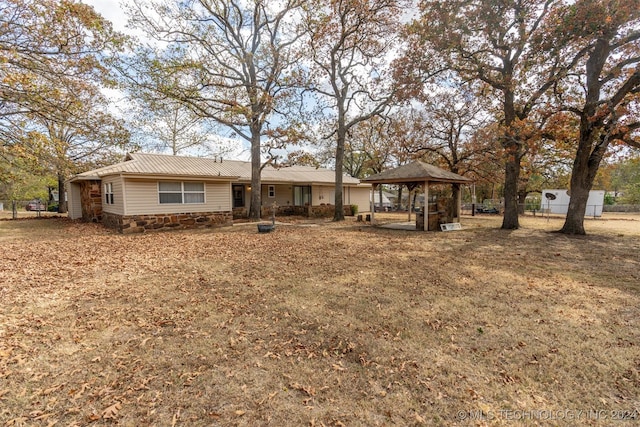 exterior space featuring a gazebo