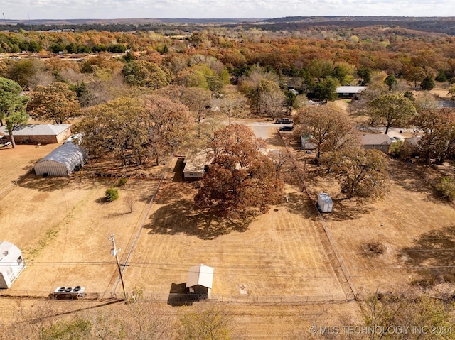 bird's eye view featuring a rural view